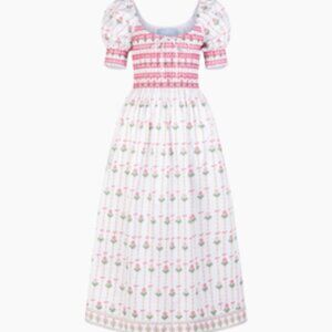 Hill House The Madeline Nap Dress - White Trailing Fern White Trailing Fern